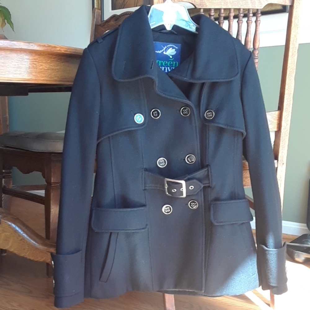 Black wool peacoat by green with envy